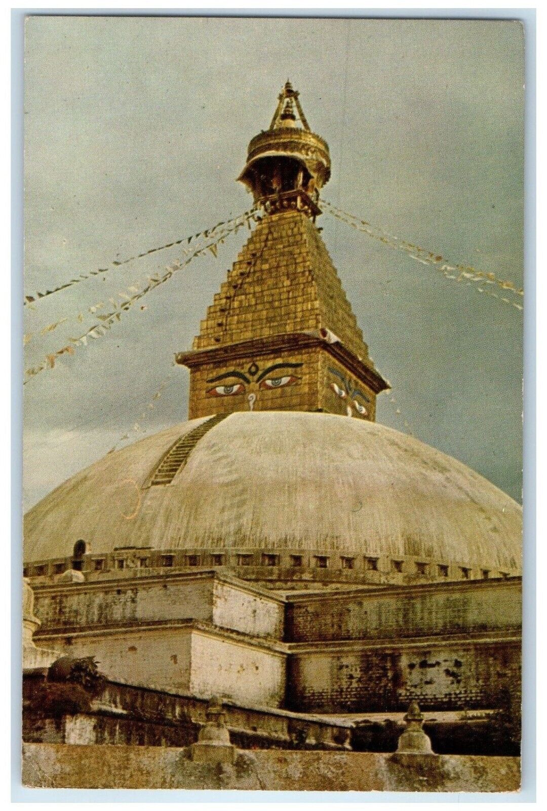 c1950\'s View of Bodh Nath Stupa Kathmandu Nepal Posted Vintage Postcard