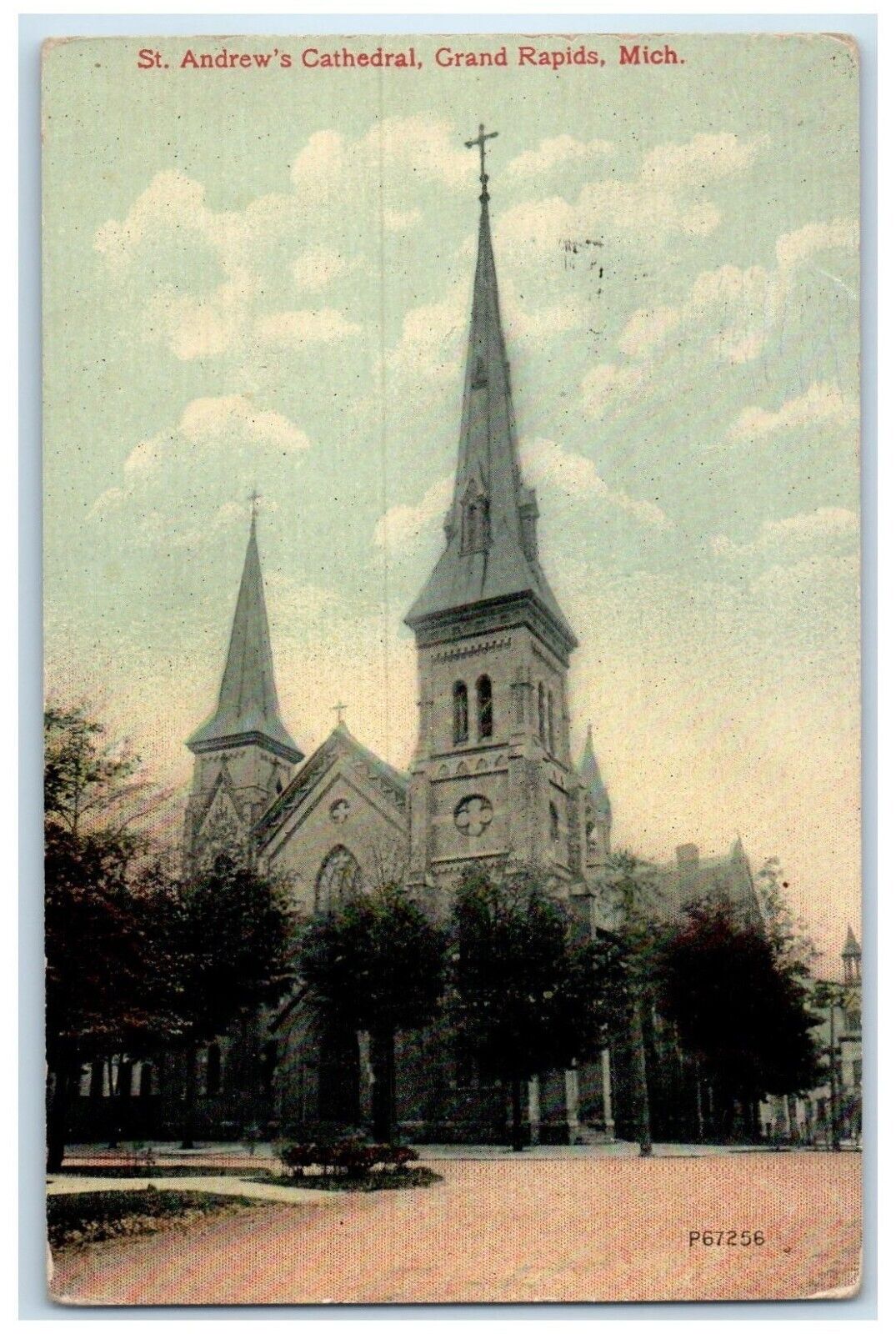 1914 St. Andrew\'s Cathedral Grand Rapids Grandville Michigan MI Antique Postcard