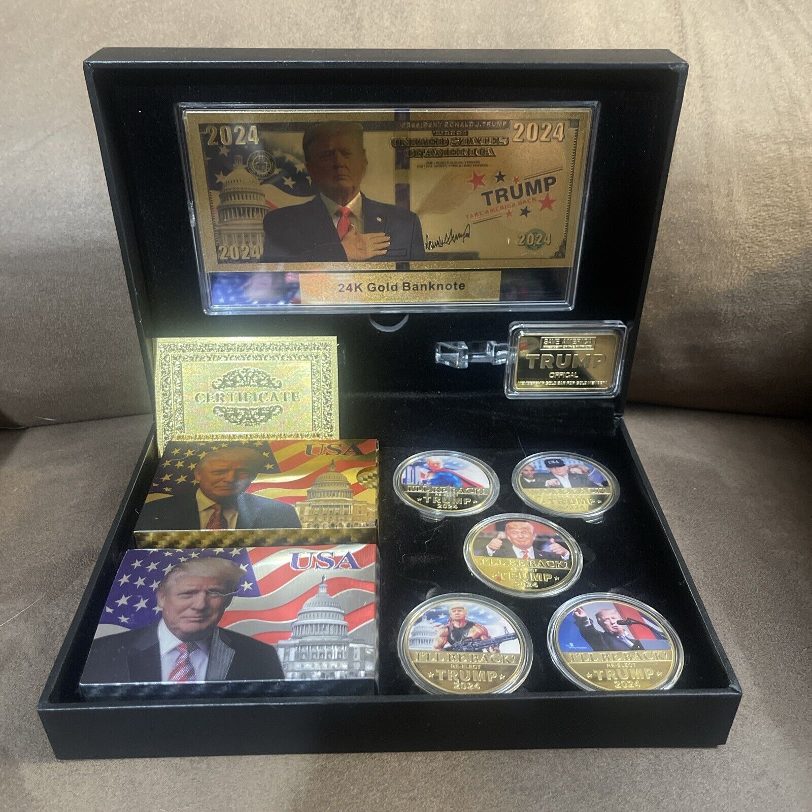 Trump 2024 Collector Set Coins Cards & Certificates