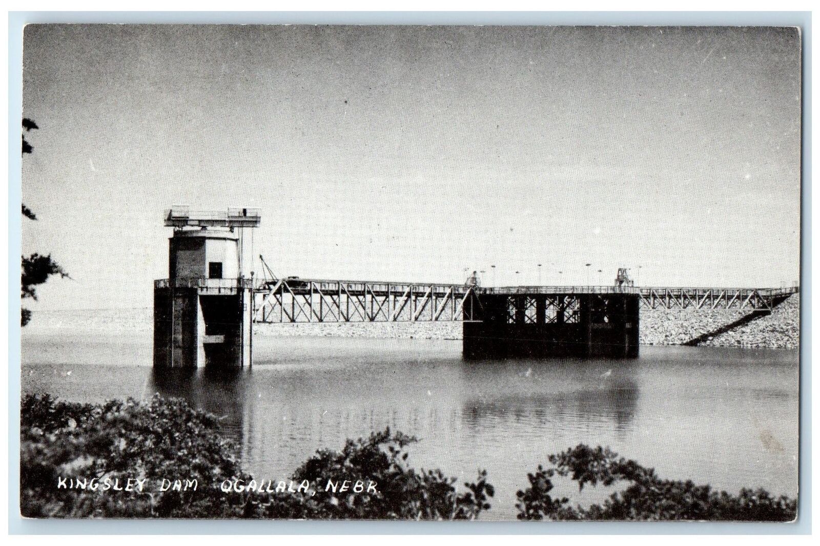 c1940\'s Bird\'s Eye View Of Kingsley Dam Ogallala Nebraska NE Unposted Postcard