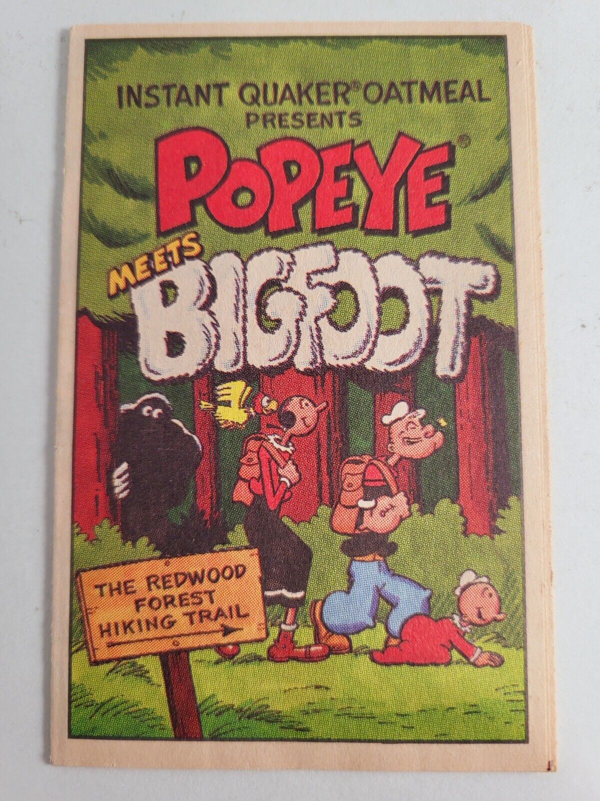 Popeye Meets Bigfoot Instant Quaker Oatmeal Mini Comic Book From 1989
