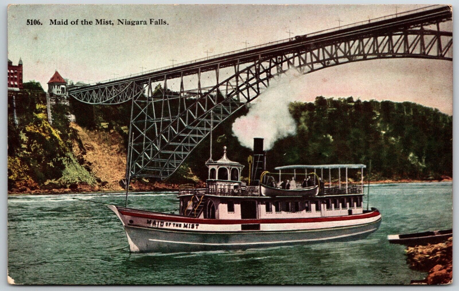Maid of the Mist Under the Steel Arch Bridge, Niagara Falls - Postcard