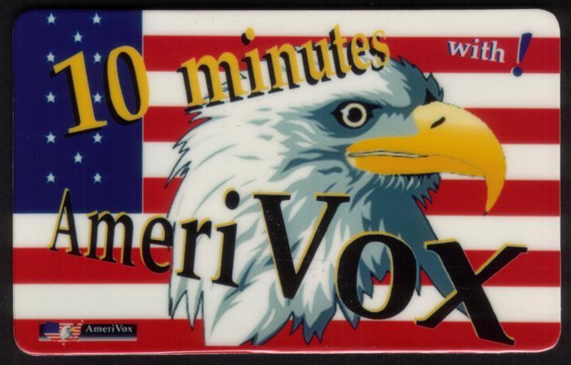 10m Eagle On United States Flag With Large \'Amerivox\' Graphics Phone Card