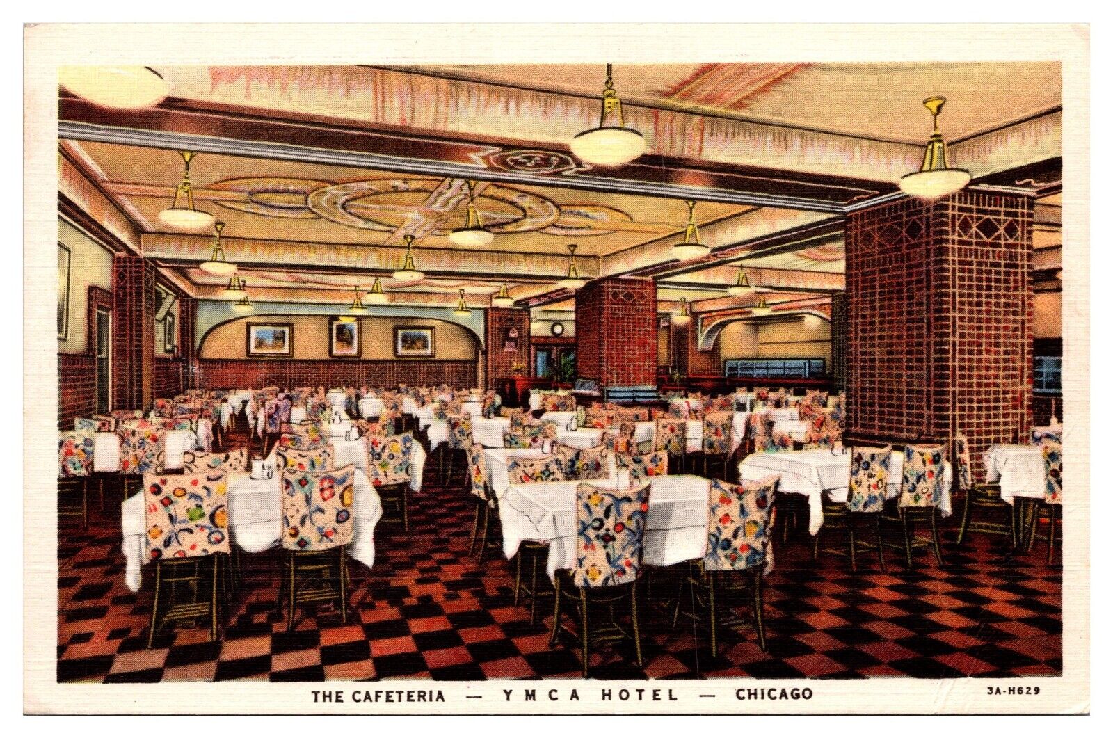Vintage The Cafeteria, YMCA Hotel, Chicago, IL Postcard