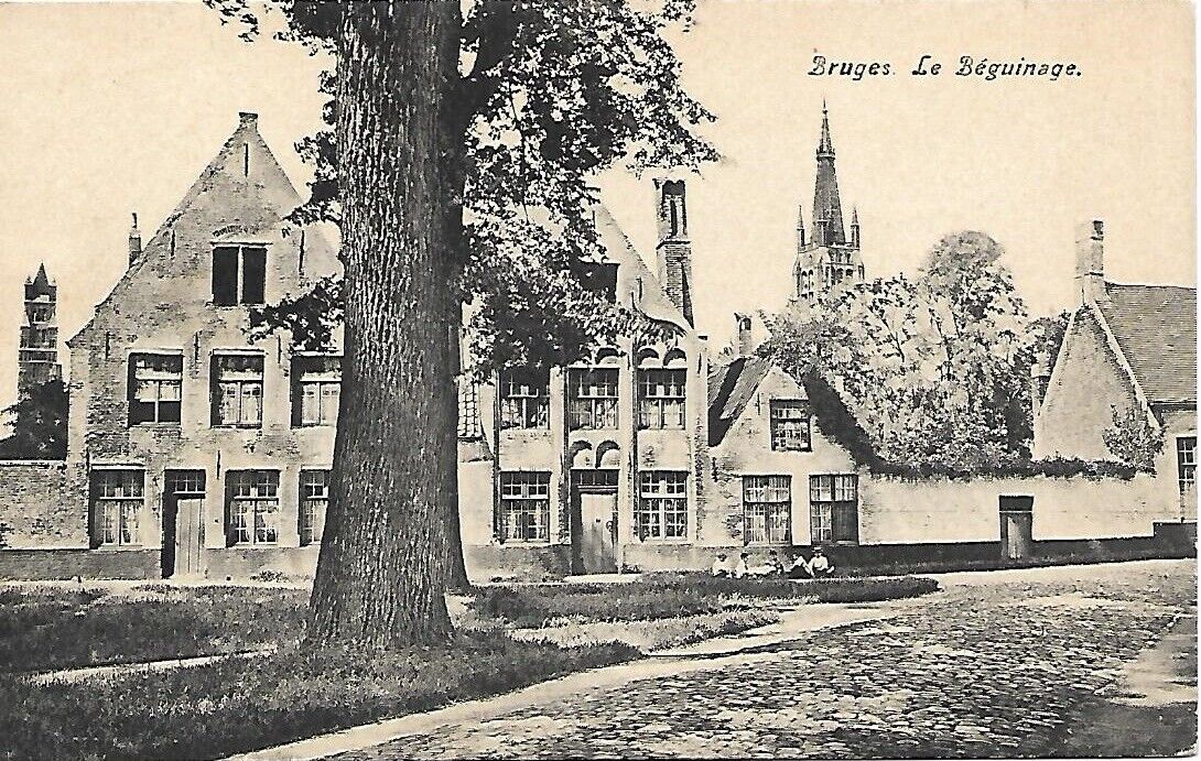 Bruges Belgium Le Beguinage Manor House Unused Vintage Postcard