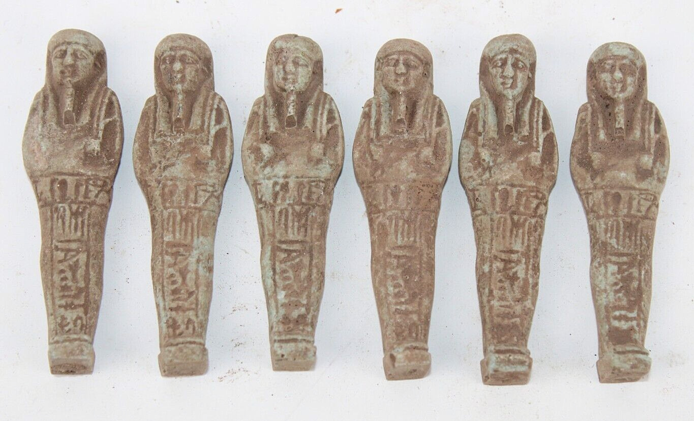 6 RARE ANCIENT EGYPTIAN PHARAONIC ANTIQUE Ushabti Shabti Statues Egypt History 0