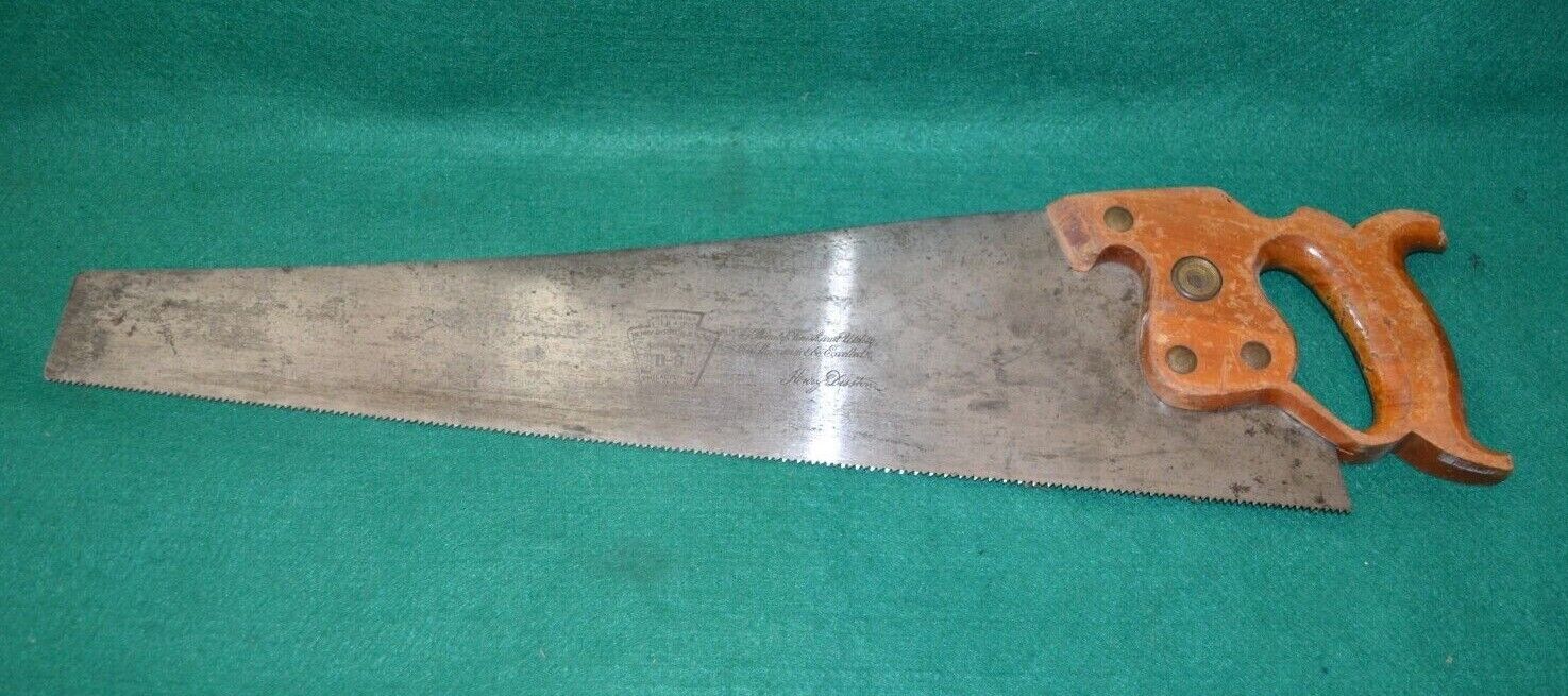 VINTAGE HENRY DISSTON & SONS No. D8 CROSSCUT HAND SAW 8TPI 20\