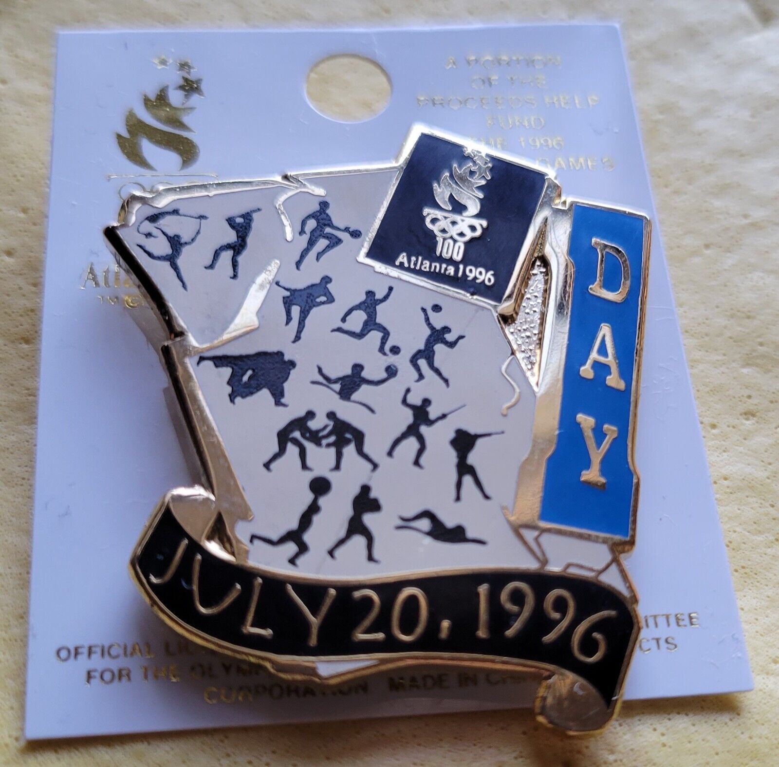 1996 Centennial Olympic Games Atlanta. July 20 First Day Pin.