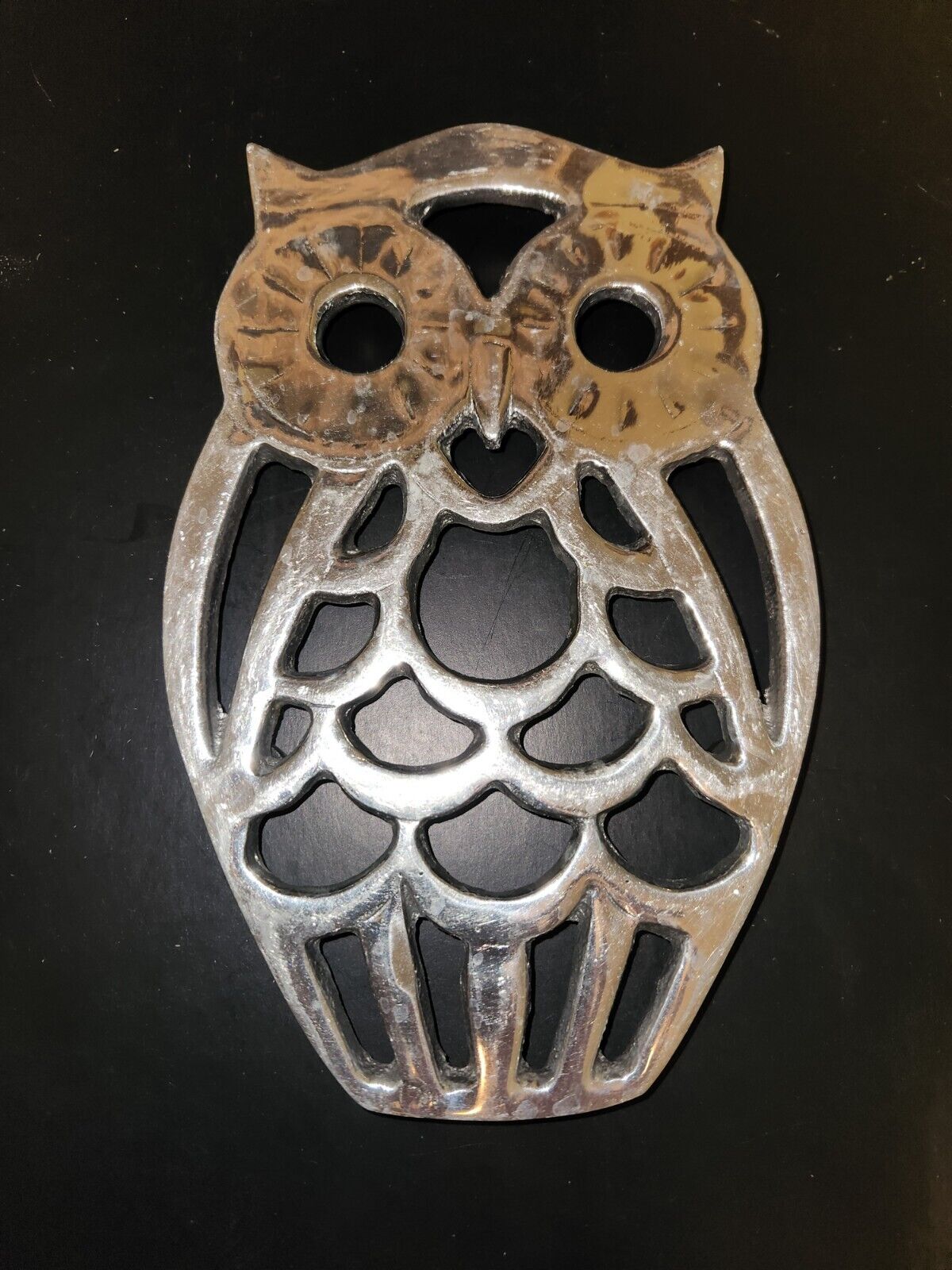 Owl Trivet Hot Plate Cast Iron 9\
