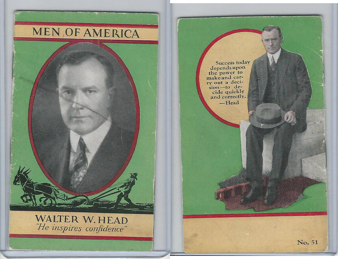 H572 Newspapers, Men of America, 1928, #51 Walter W. Head