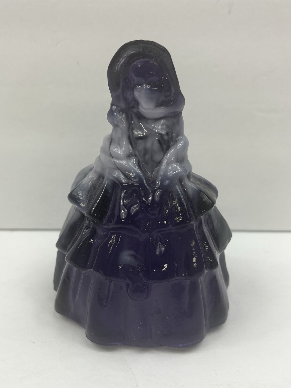 Boyd Slag Glass Colonial Lady Louise Figurine Olde Glass  4.5 inches