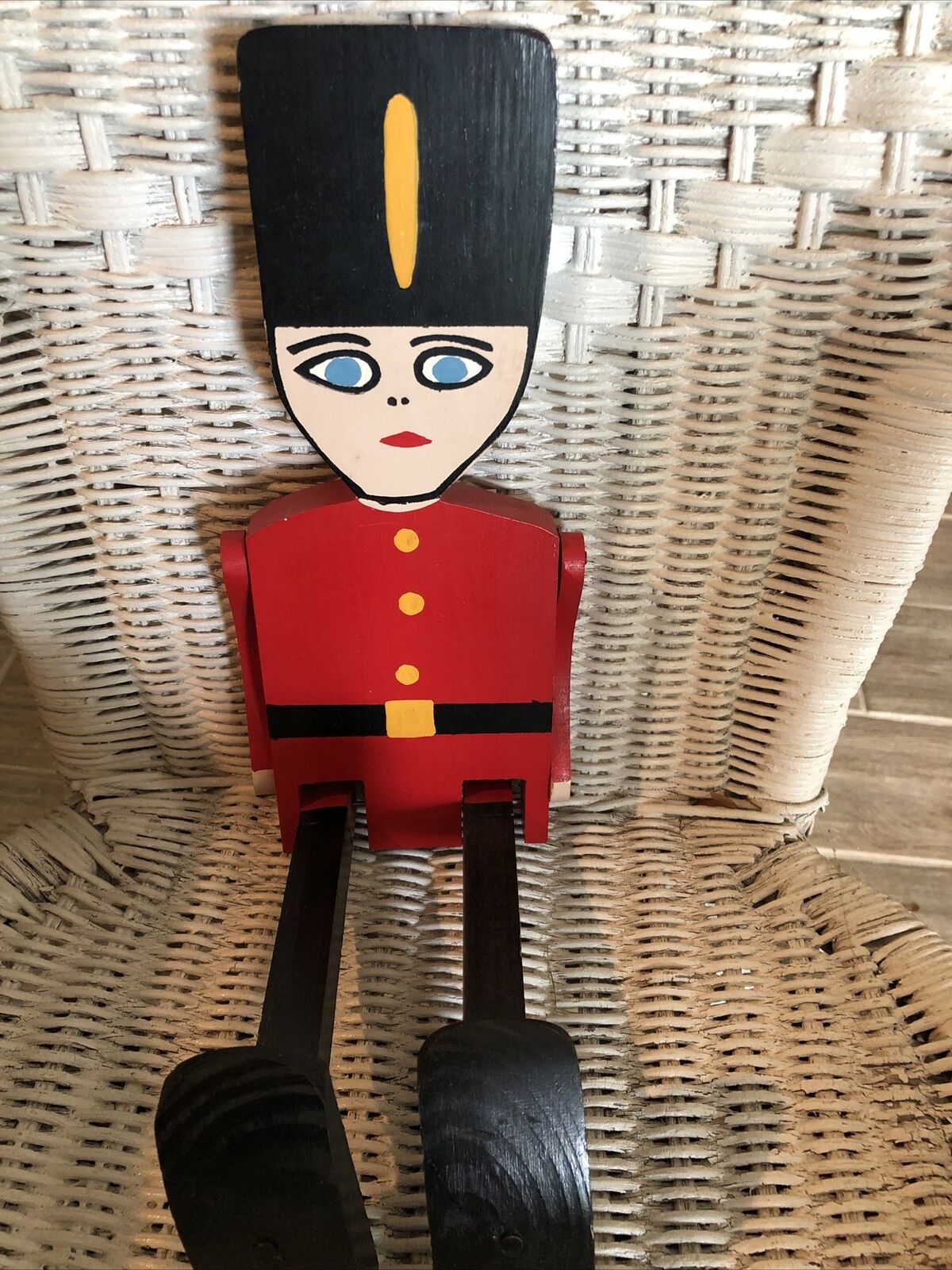 British Wood Toy Soldier Palace Guard Folk Art Shelf Sitter UK VTG Hand Carved