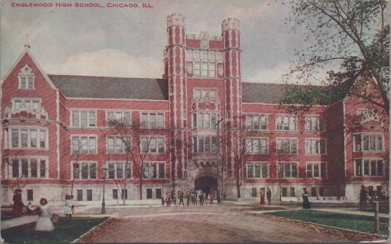 Postcard Englewood High School Chicago IL 