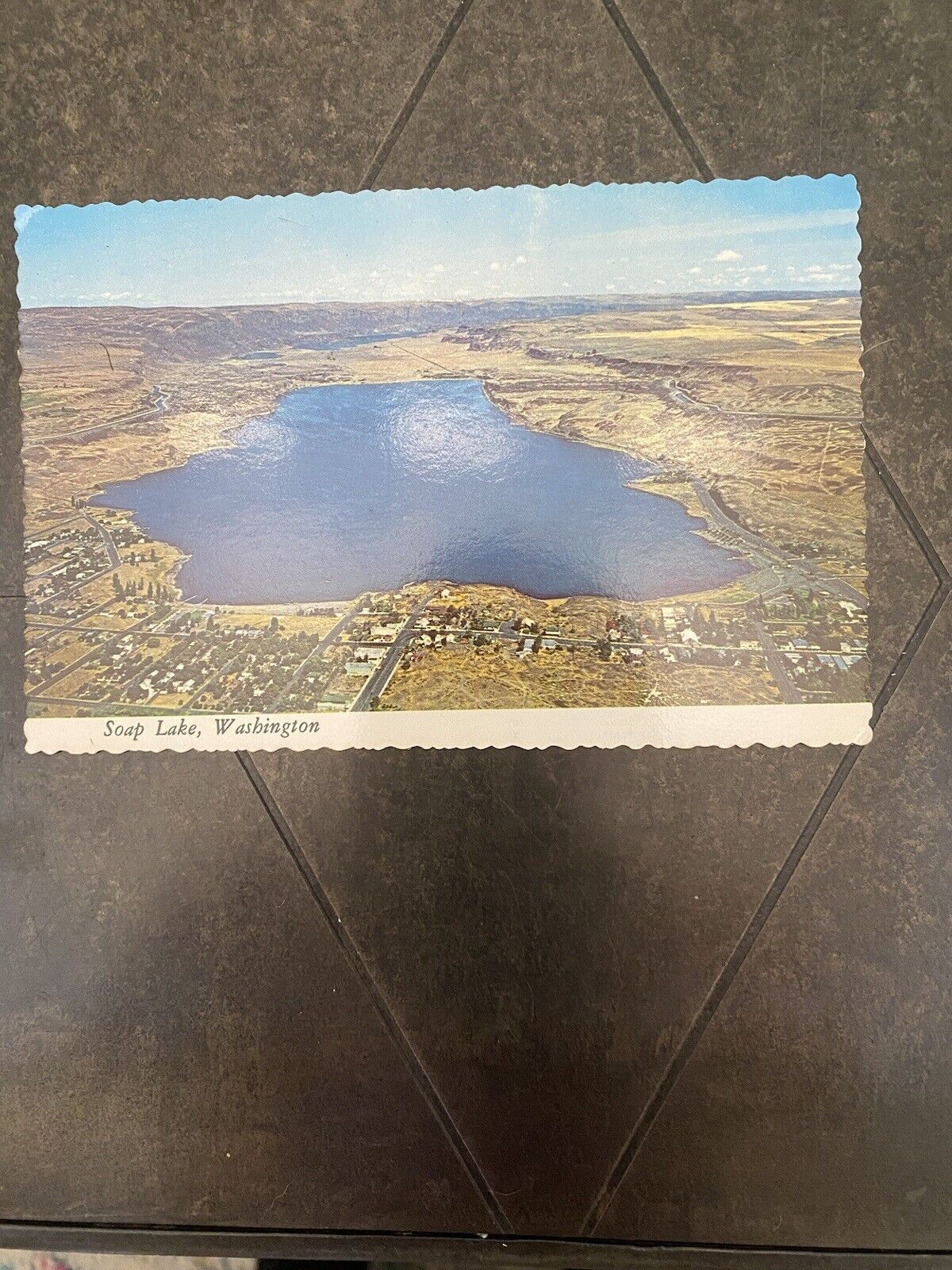 Vintage Postcard Soap Lake Washington Scenic Aerial View