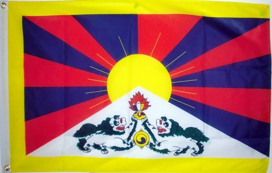 TIBET FLAG 5X3 FEET Tibetan Buddhist Dalai Lama Lhasa Chinese flags Nedong