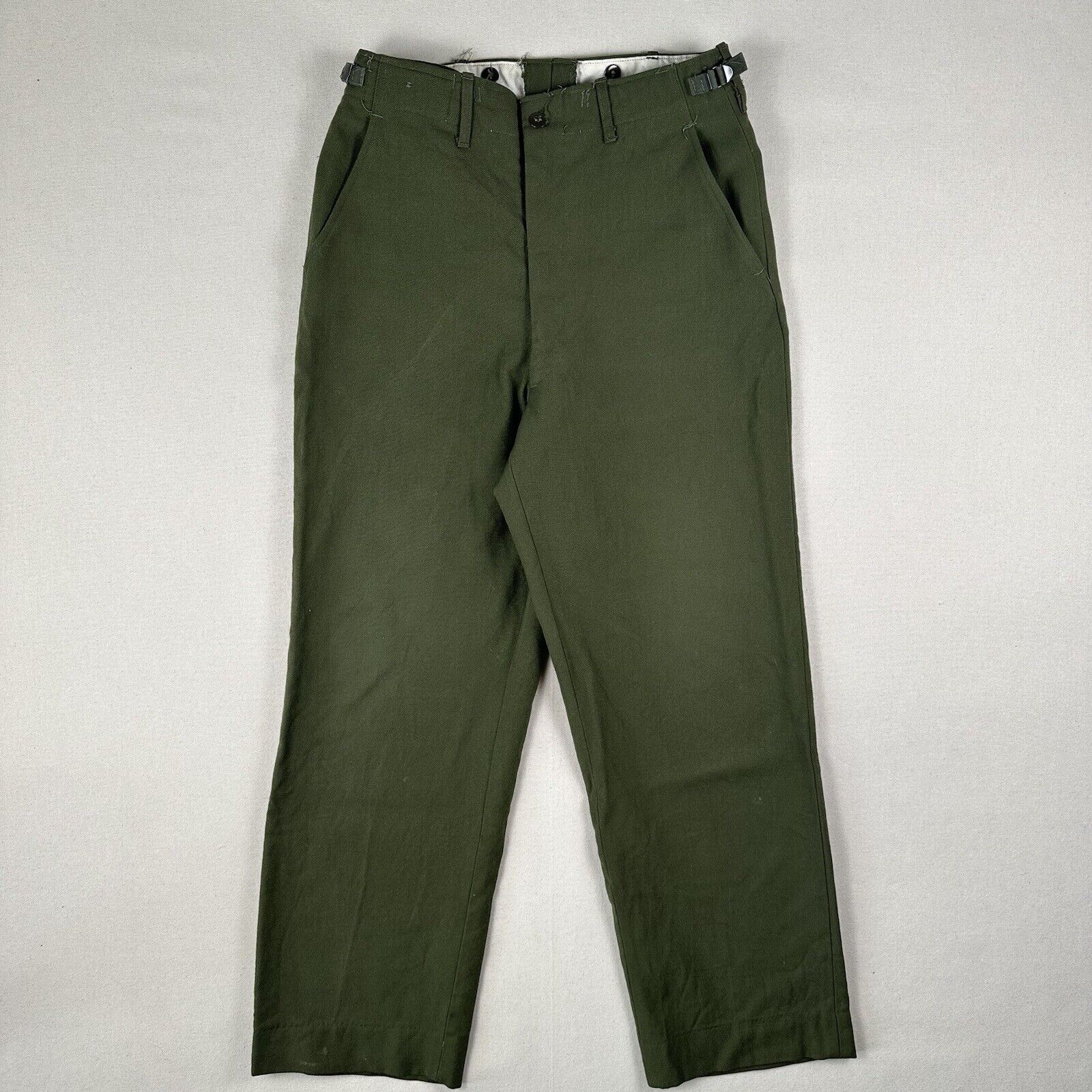 Vintage Korean War US Army M1951 Wool Field Trousers Men’s Regular Small Green