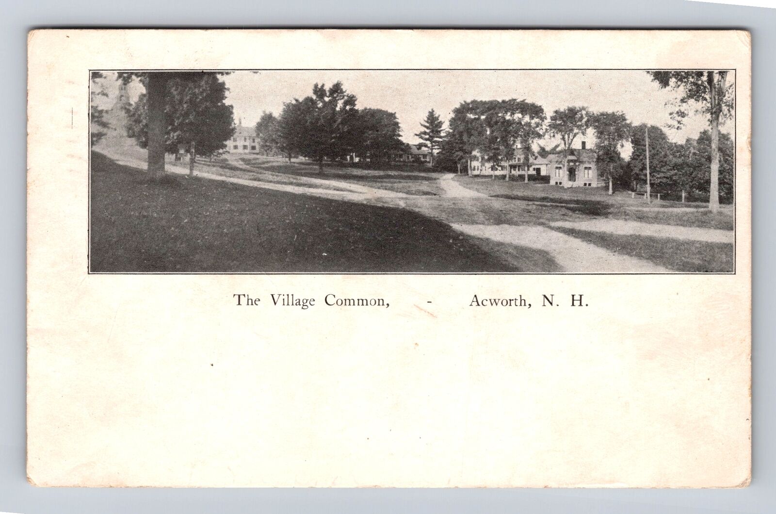 Acworth NH- New Hampshire, The Village Common, Antique, Vintage c1908 Postcard