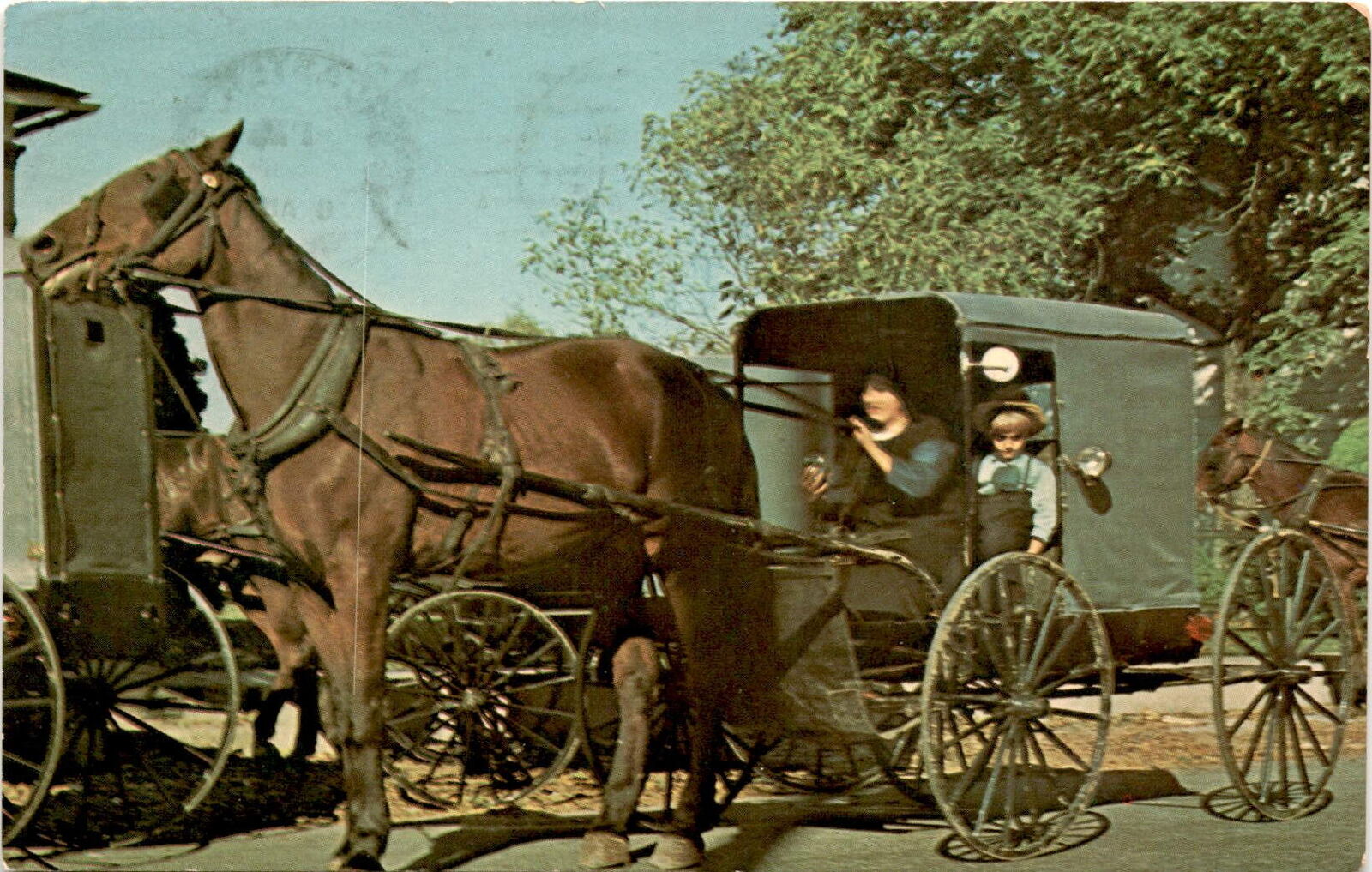 Vintage 1969 Amish Mother & Child Postcard