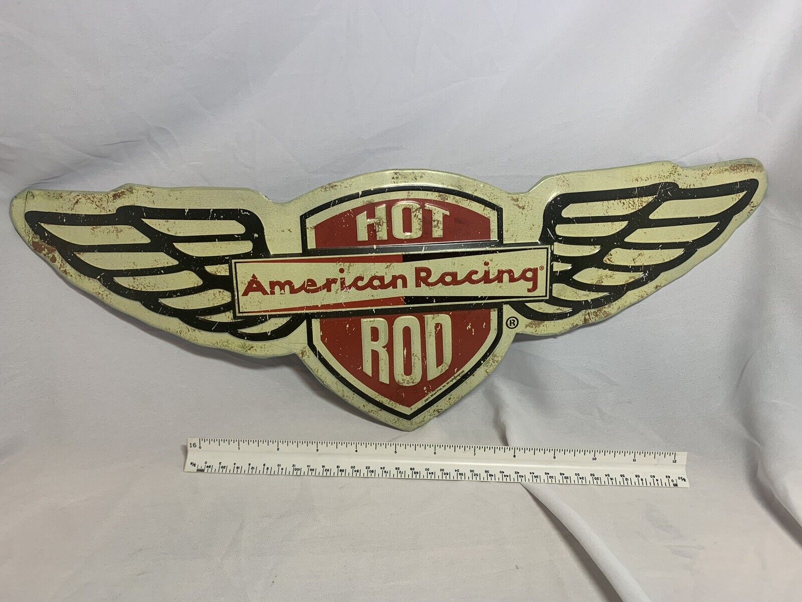 HOT ROD - American Racing - Metal Tin WING SIGN - 21\
