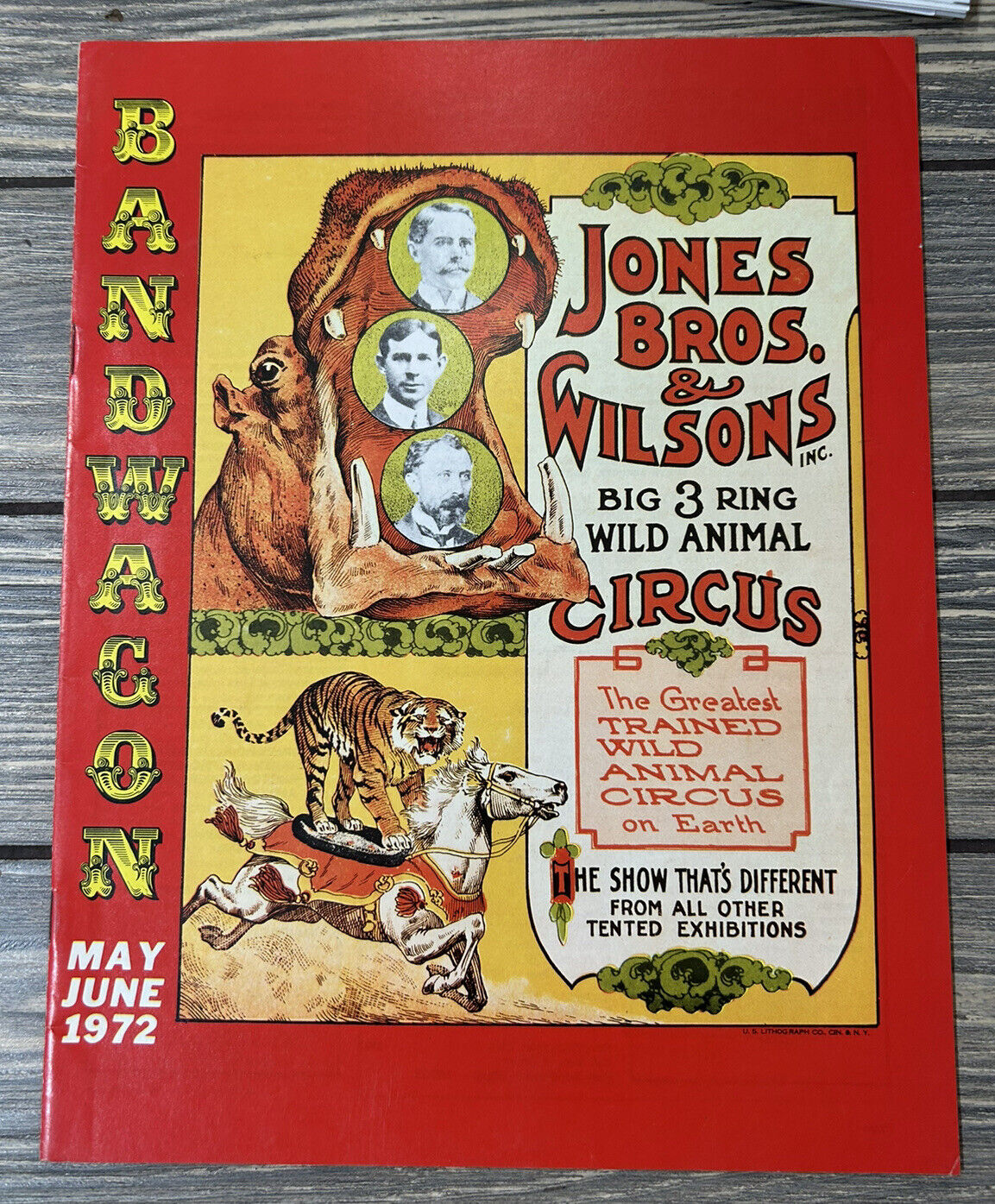 VTG 1972 May June Jones Bros and Wilsons Big 3 Ring Wild Animal Circus Program