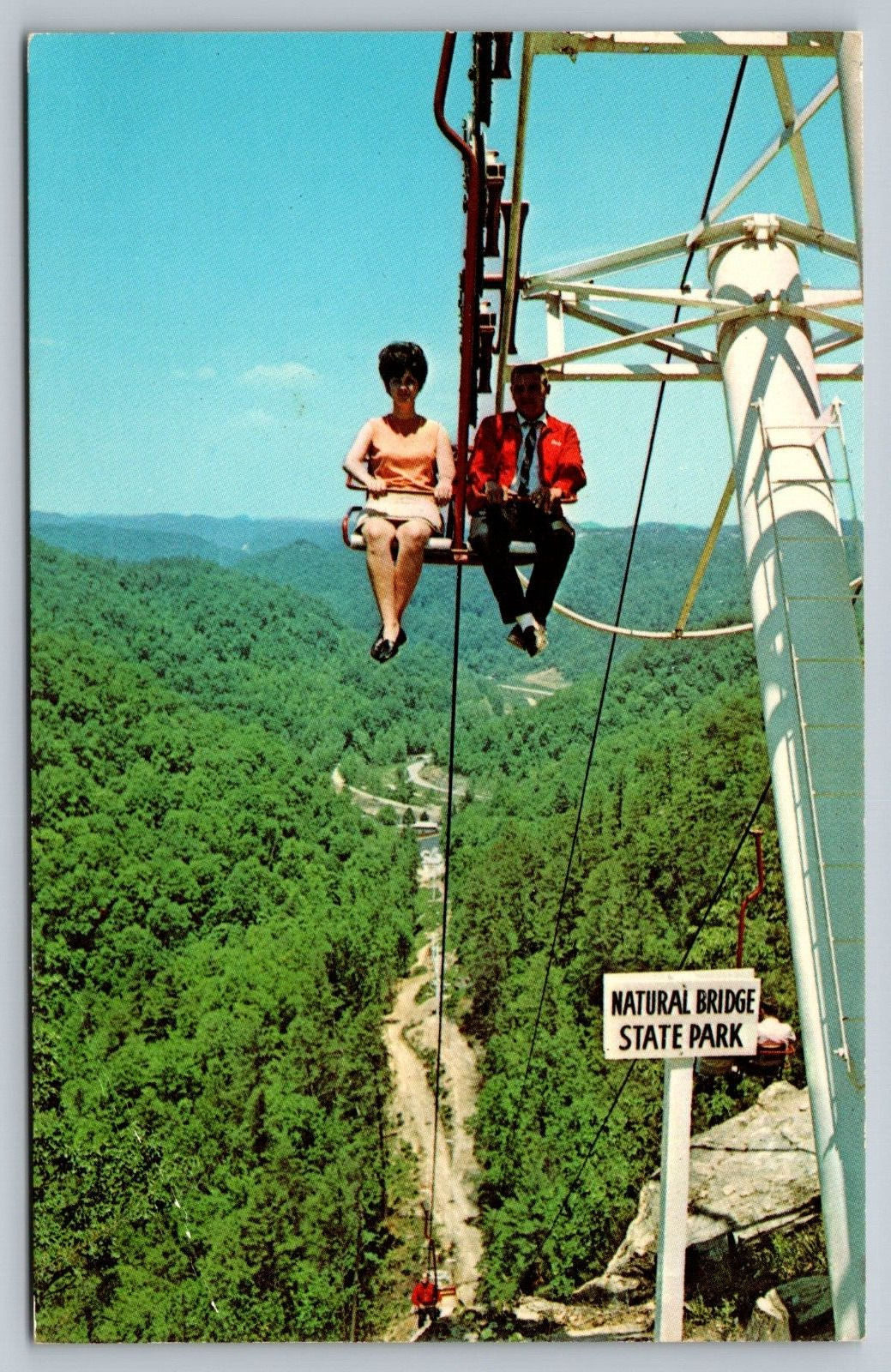 Slade KY- Kentucky, Skylift Natural Bridge State Park, Vintage Postcard