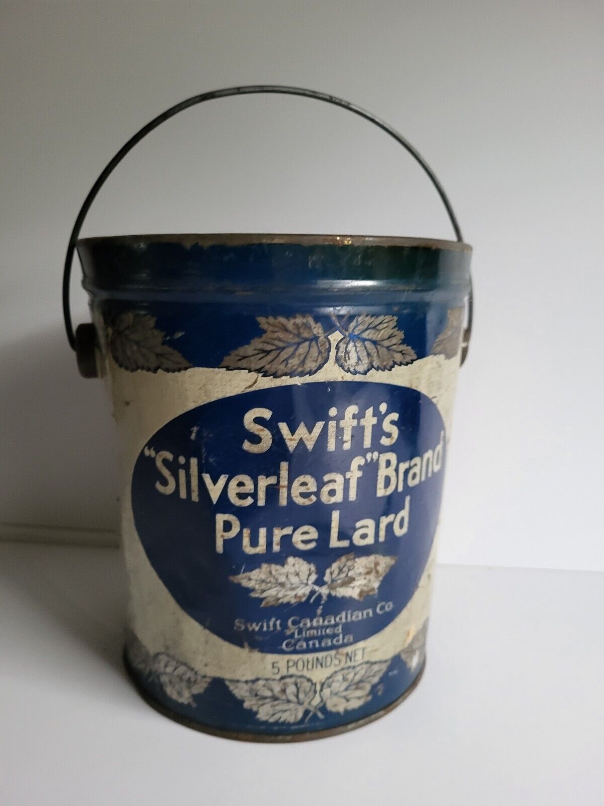 Swift\'s Silverleaf Brand Pure Lard Tin Vintage No Lid