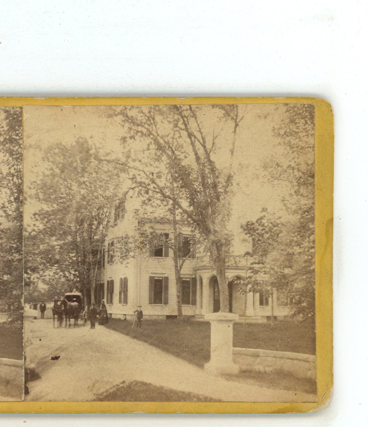 Home with Large Entrance Way Unknown Location Stereoview