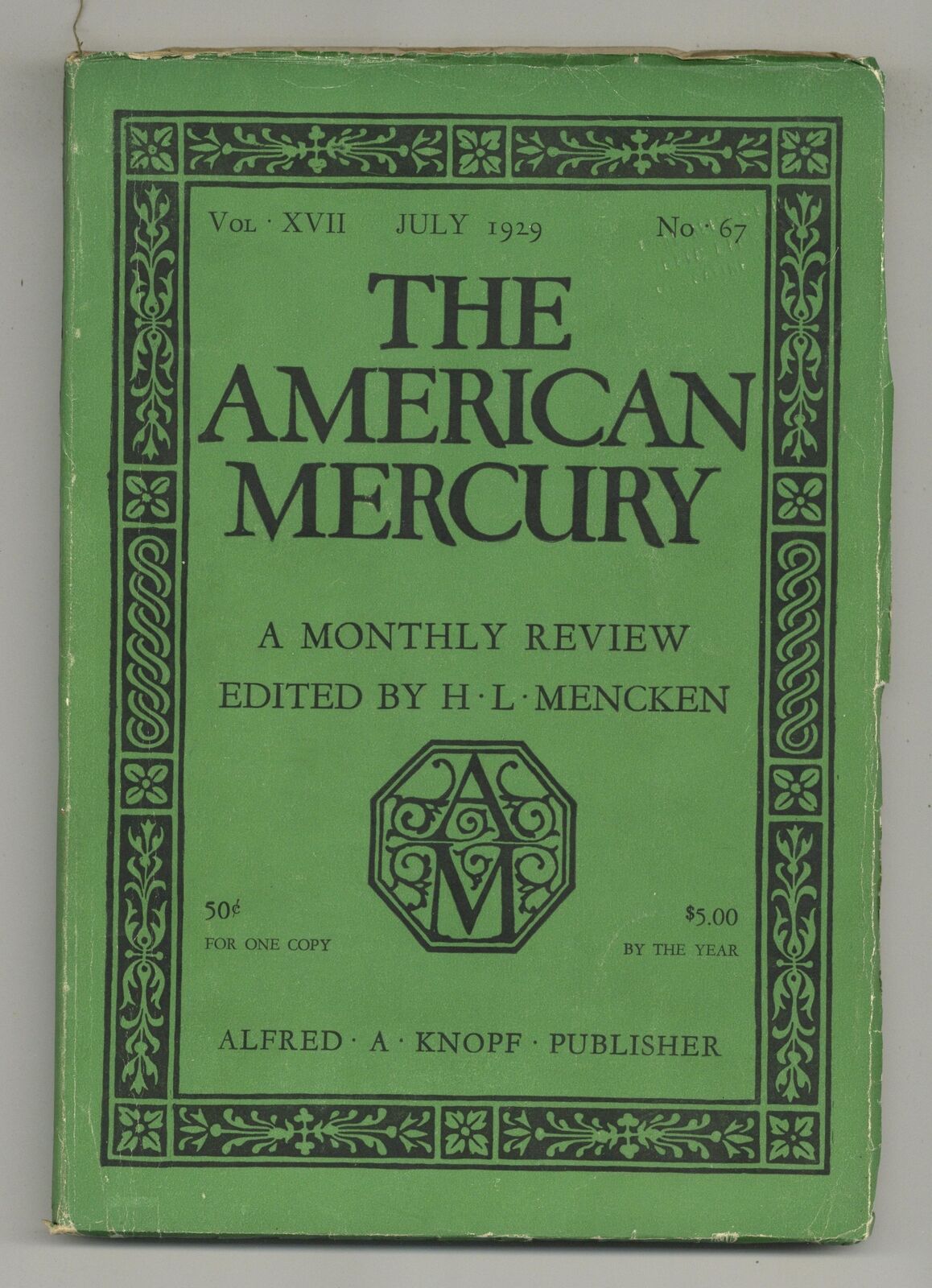 American Mercury #67 VG 4.0 1929