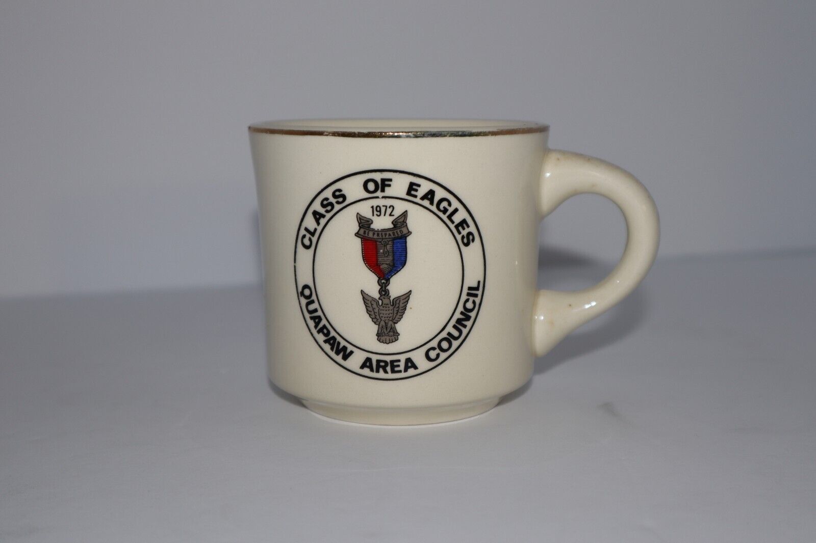 Vtg. 1972 Boy Scouts of America Coffee Mug Class of Eagles Quapaw Area Council