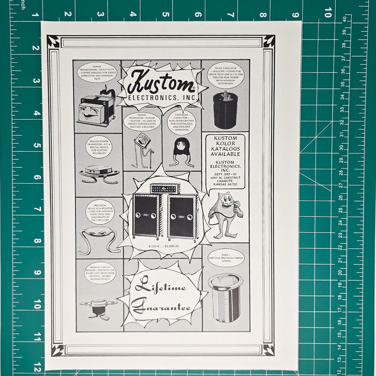KUSTOM ELECTRONICS INC Vintage Print Ad RETRO Music Wall Decor Art 
