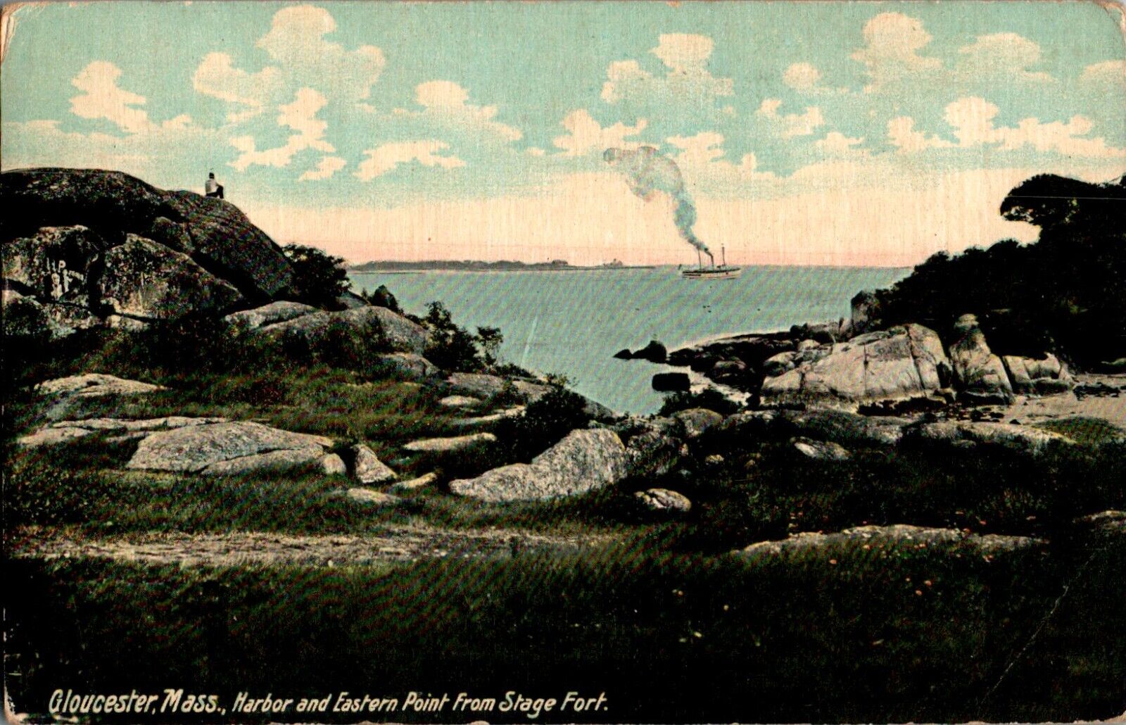 Harbor, Eastern Point from Stage Fort, Gloucester, Massachusetts MA 1911