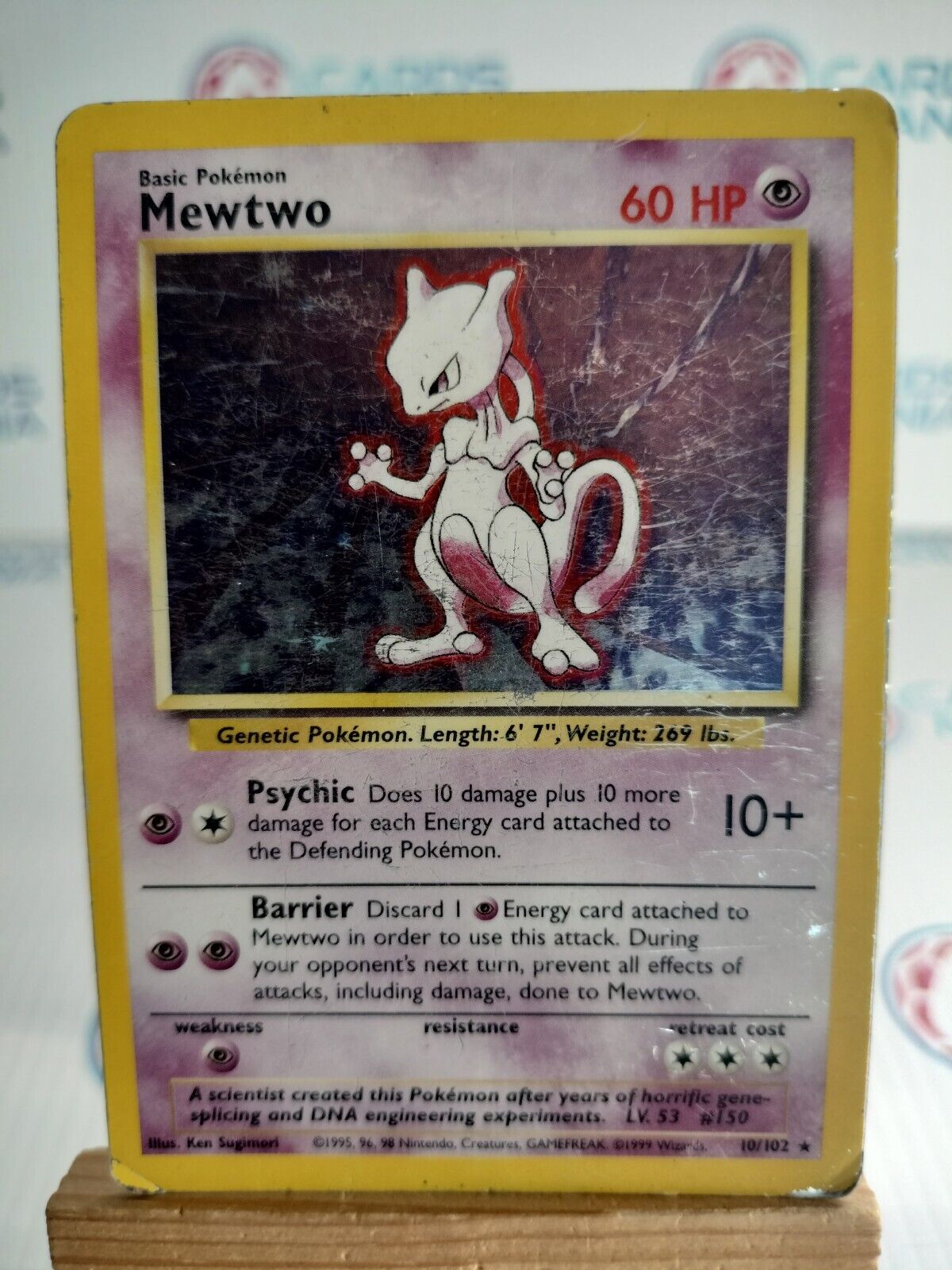 Pokémon TCG Mewtwo Base Set 10/102 Holo Unlimited Holo Rare (21)
