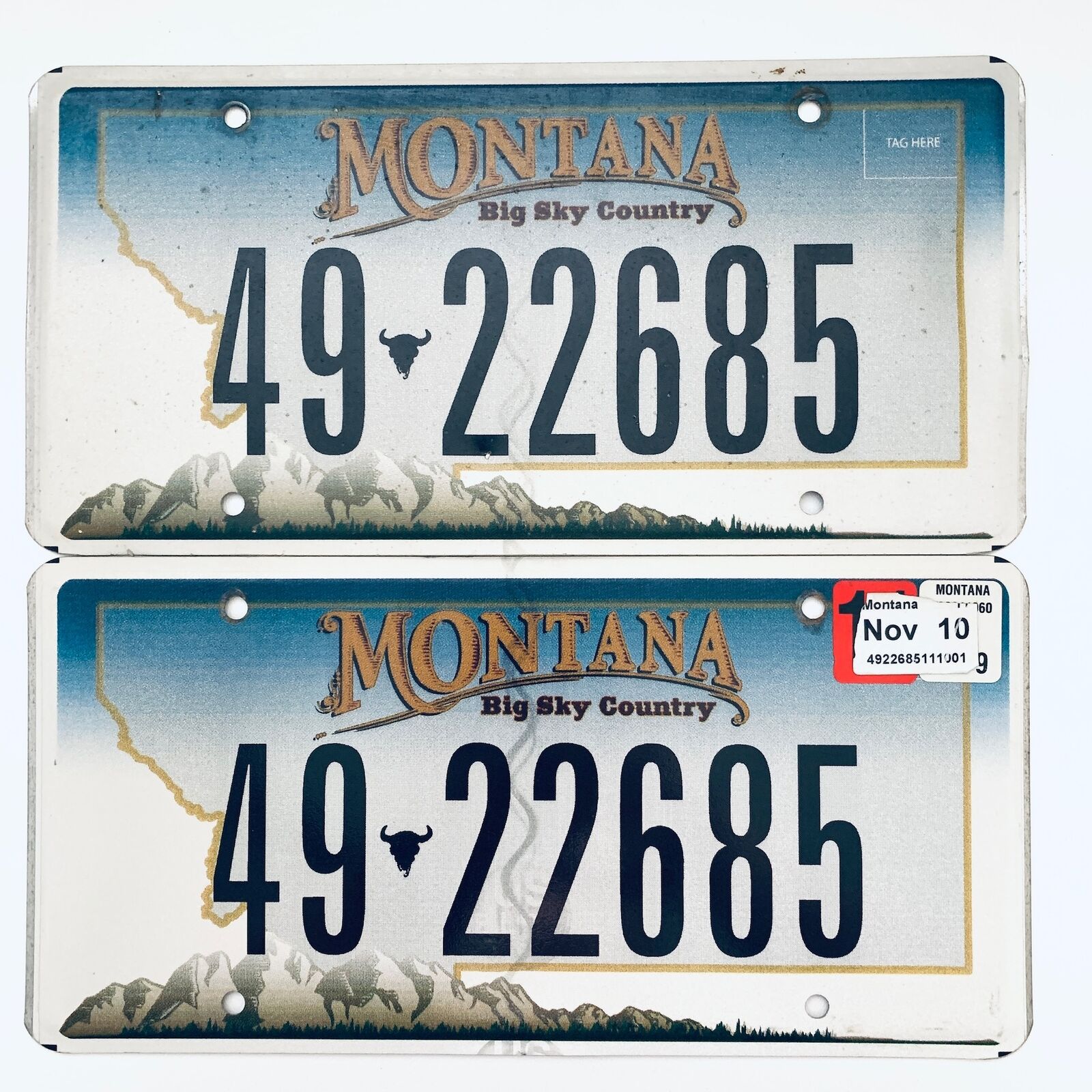 2010 United States Montana Park County Passenger License Plate 49 22685
