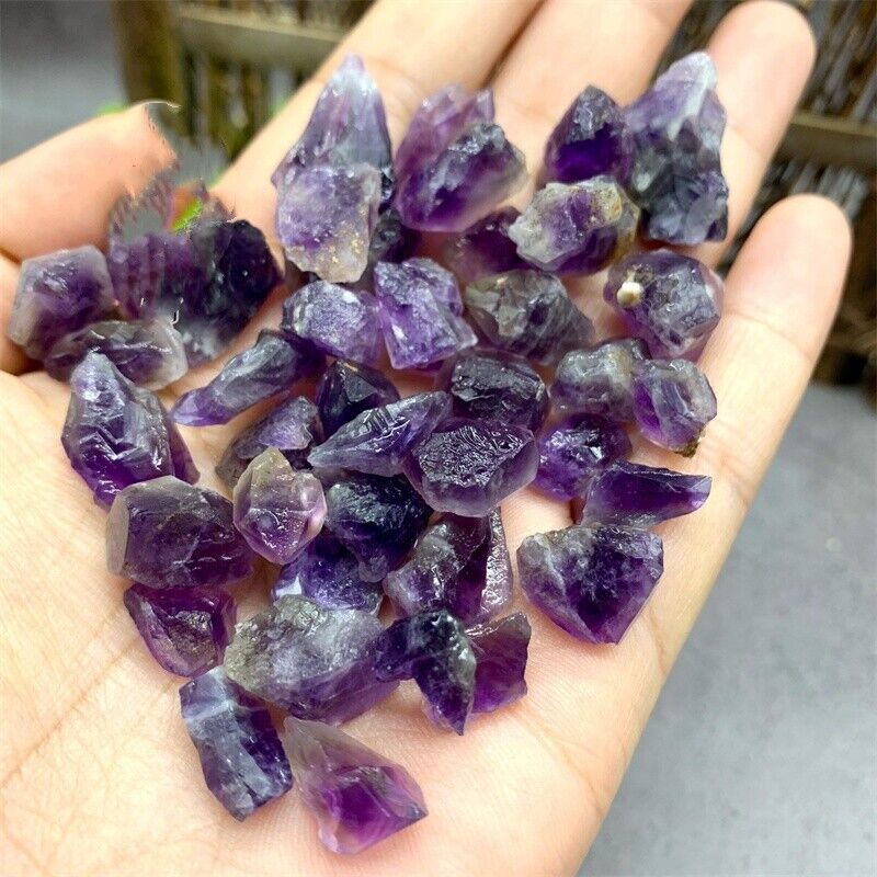 50g TOP Natural Amethyst crystal stone rolling stone Rough Polished 10-16PCS