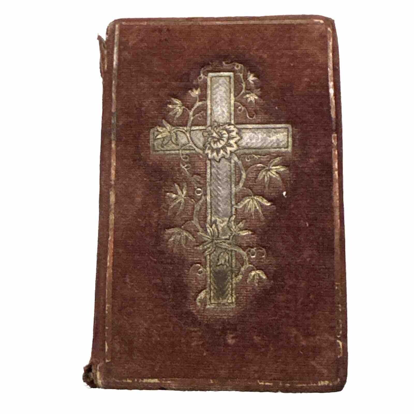 Antique 1861 Velvet Psalm Book  - Decorative Ornate Prayer Book - Bible Psalms