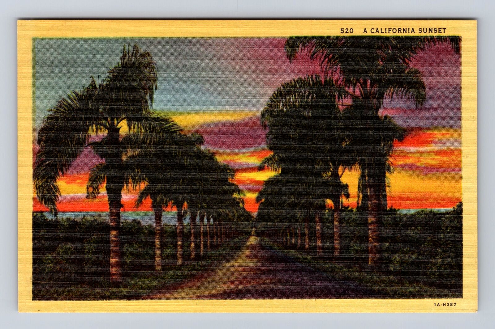 CA- California, Scenic View Of Sunset, Antique, Vintage Souvenir Postcard