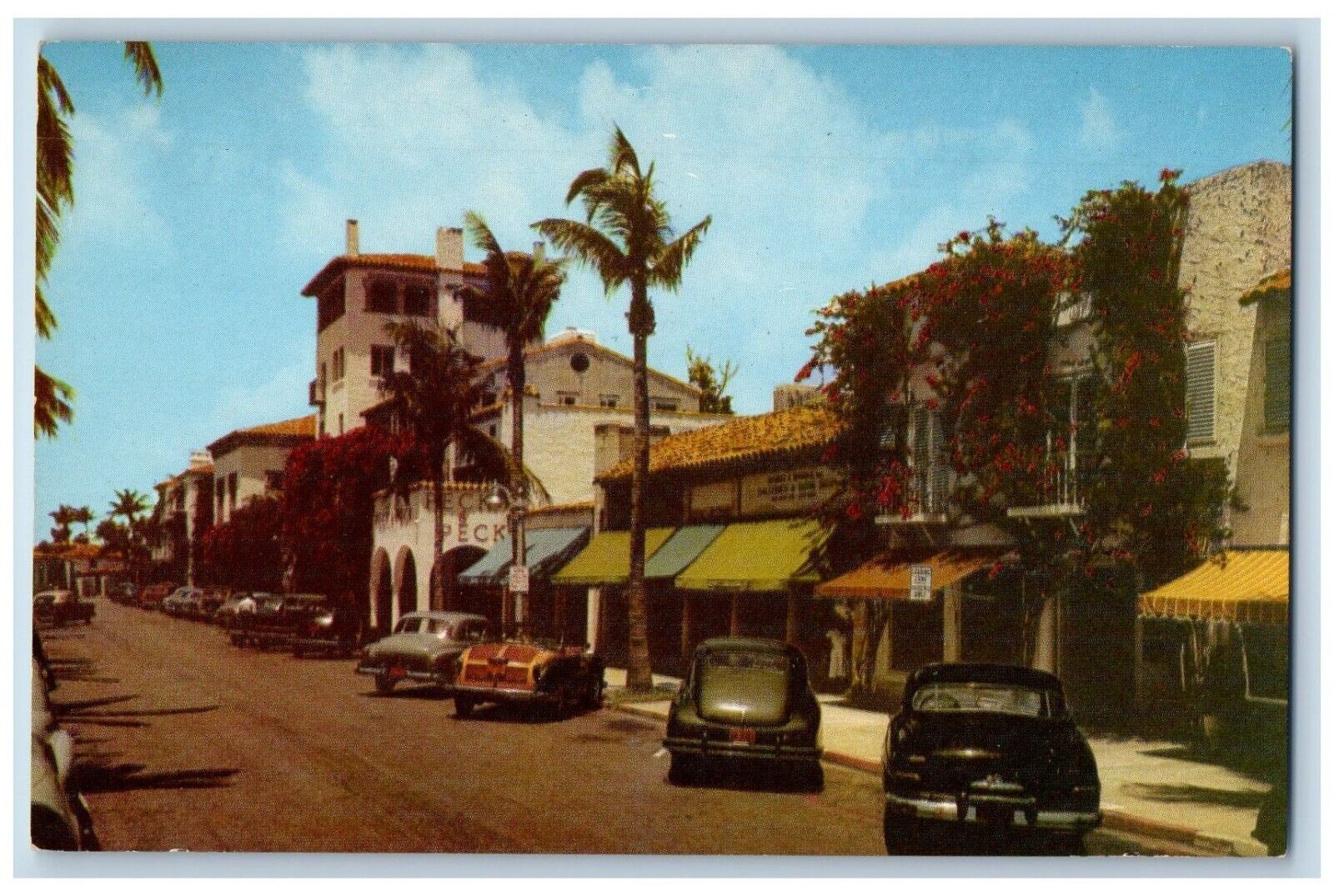 Palm Beach Florida Postcard Worth Avenue Famous World Over c1960 Vintage Antique