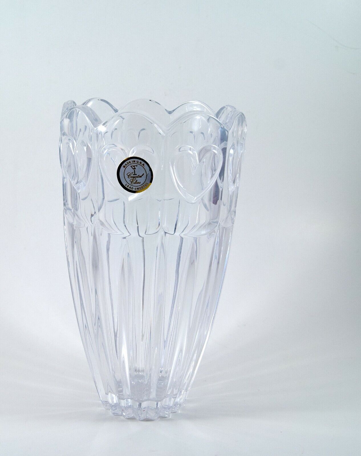 Sweetheart Clear Crystal Vase Lead 7.5\