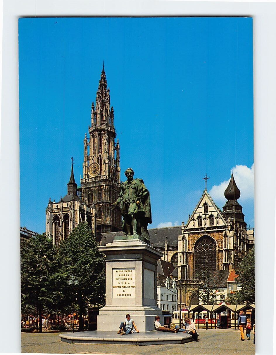 Postcard Groenplaats Antwerp Belgium