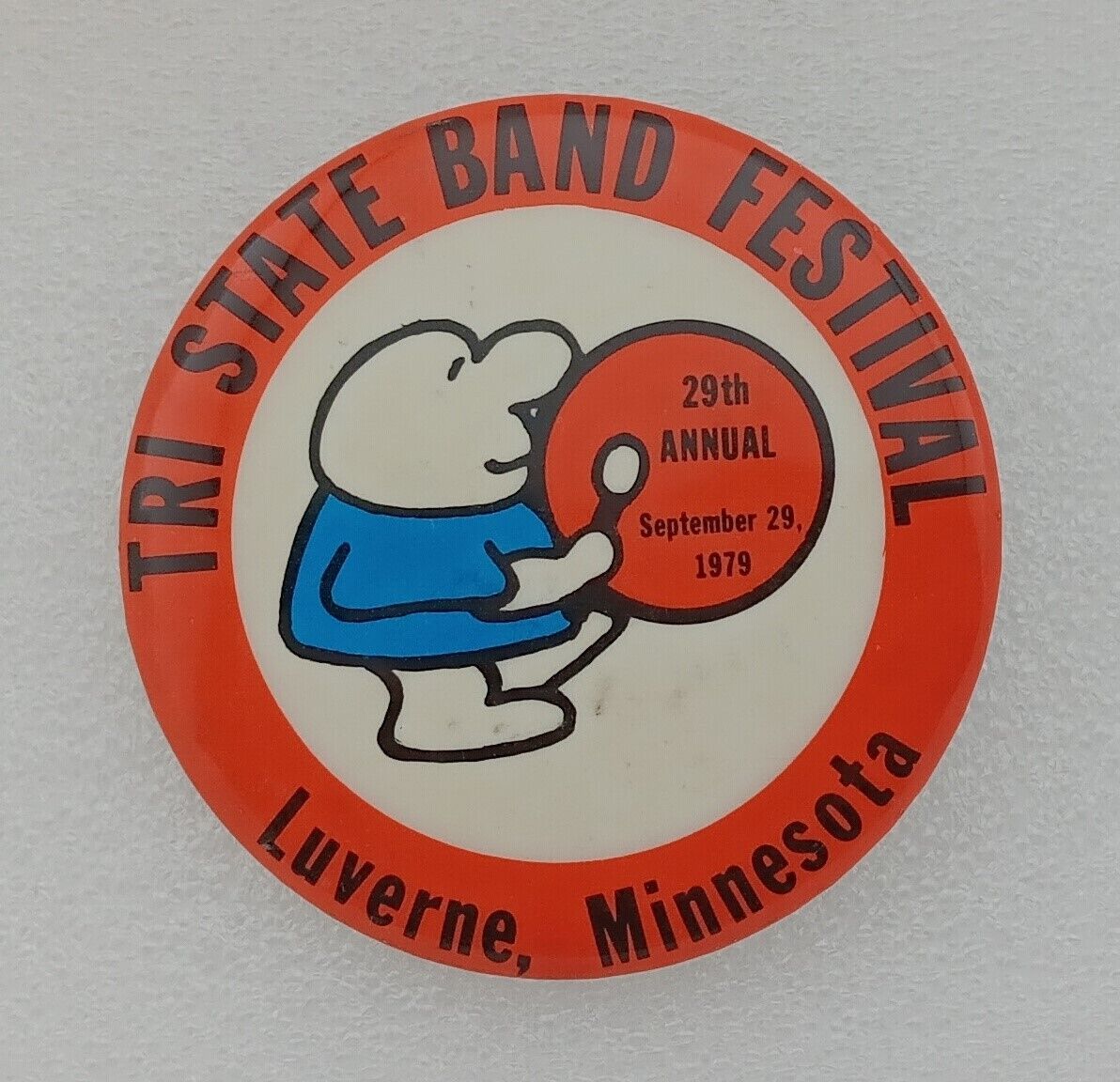 Vintage 1979 Tri State Music Band Festival Pinback Luverne Minnesota-B3