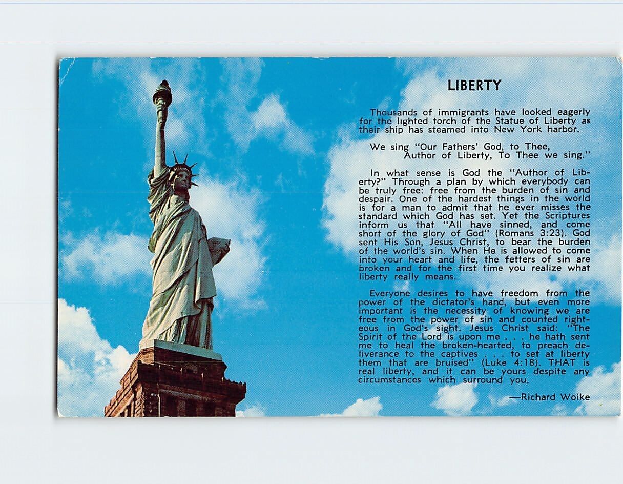 Postcard Liberty New York City New York USA