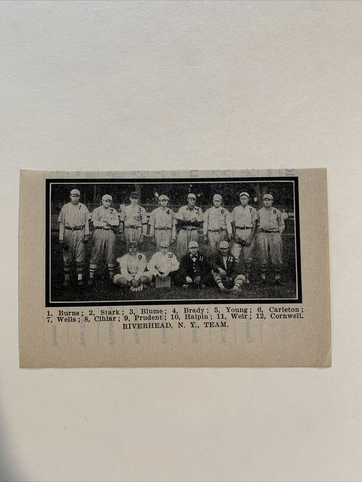 Riverhead NY New York 1917 Baseball Team Picture