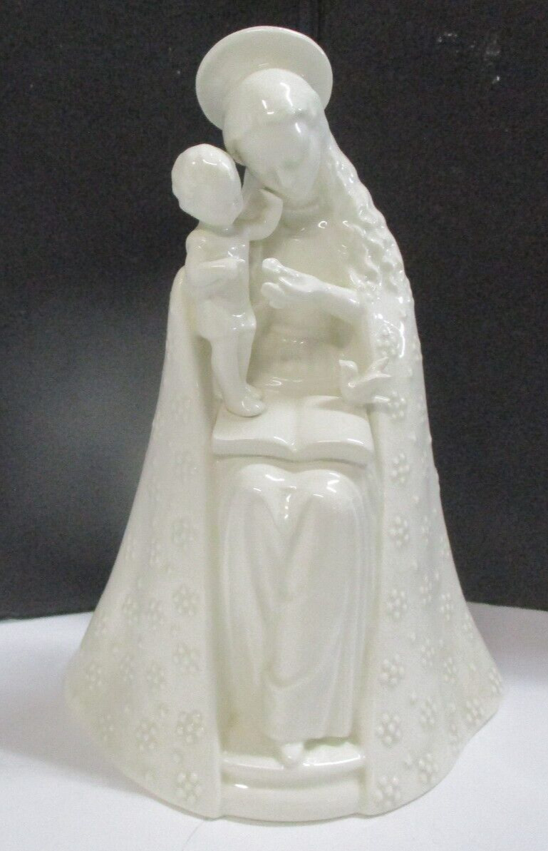 Vtg Hummel Goebel Flower Madonna Virgin Mary Baby Jesus Figurine White  8\