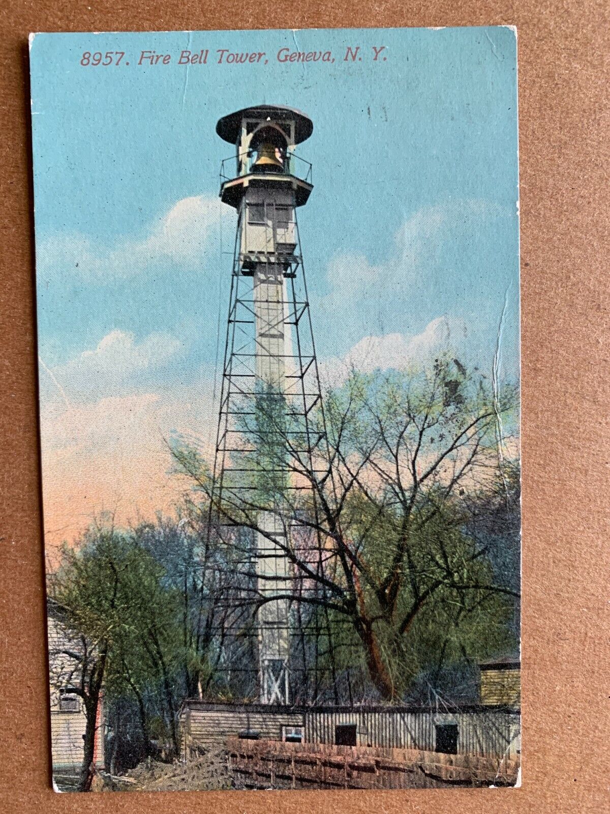 Postcard Geneva NY - Fire Bell Tower
