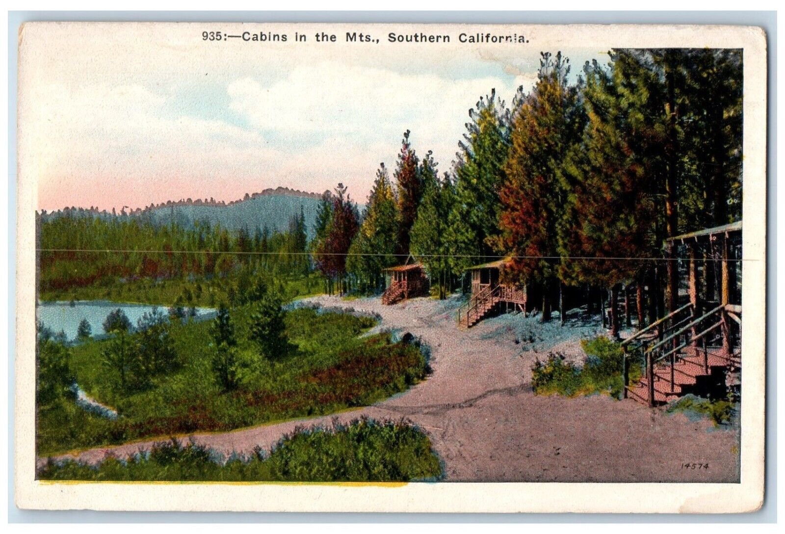 c1930\'s Cabins In The Mountains Southern California CA Unposted Vintage Postcard
