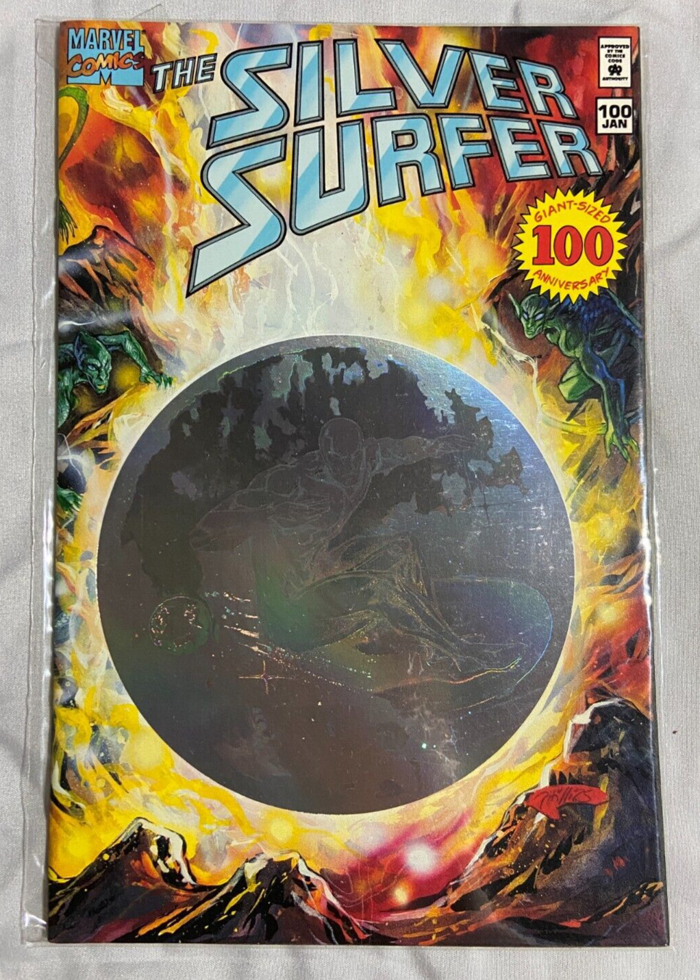 Marvel Comics The Silver Surfer #100 1995 Hologram Cover EXCELLENT condition
