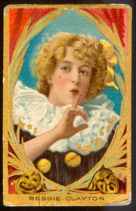 1909 BESSIE CLAYTON Actress Tobacco Card T27 GOLD Border FATIMA CIGARETTES