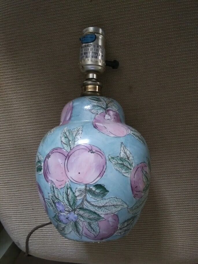 Small Lamp Hand Painted Ceramic - Apples 7\
