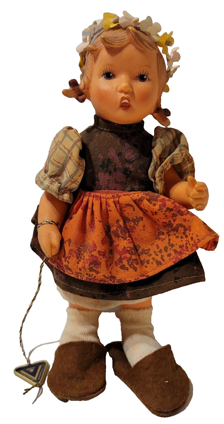 VTG M J Goebel Hummelwerk Flower Girl Doll 1800 8 inch west Germany Figure