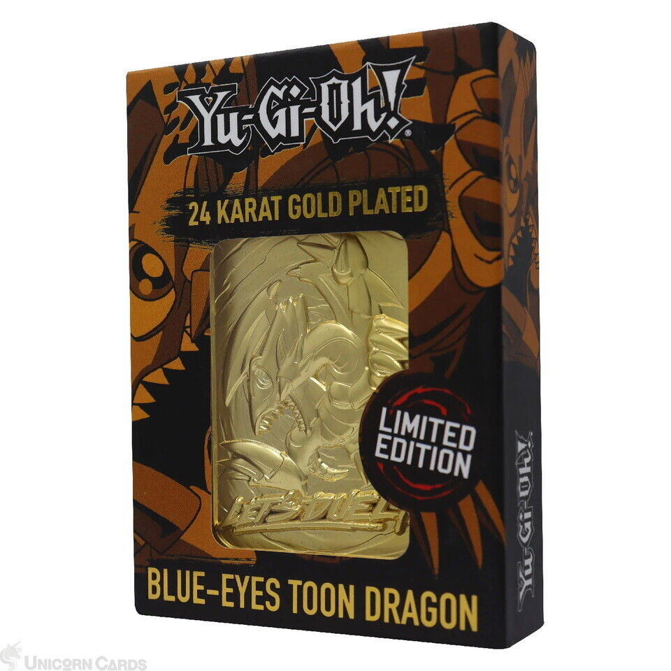 Yu-Gi-Oh Limited Edition 24K Gold Plated Collectable Metal Card - Blue Eyes Too